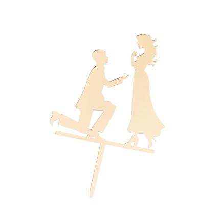 Topper tort , do you marry me , auriu , 11×13 cm