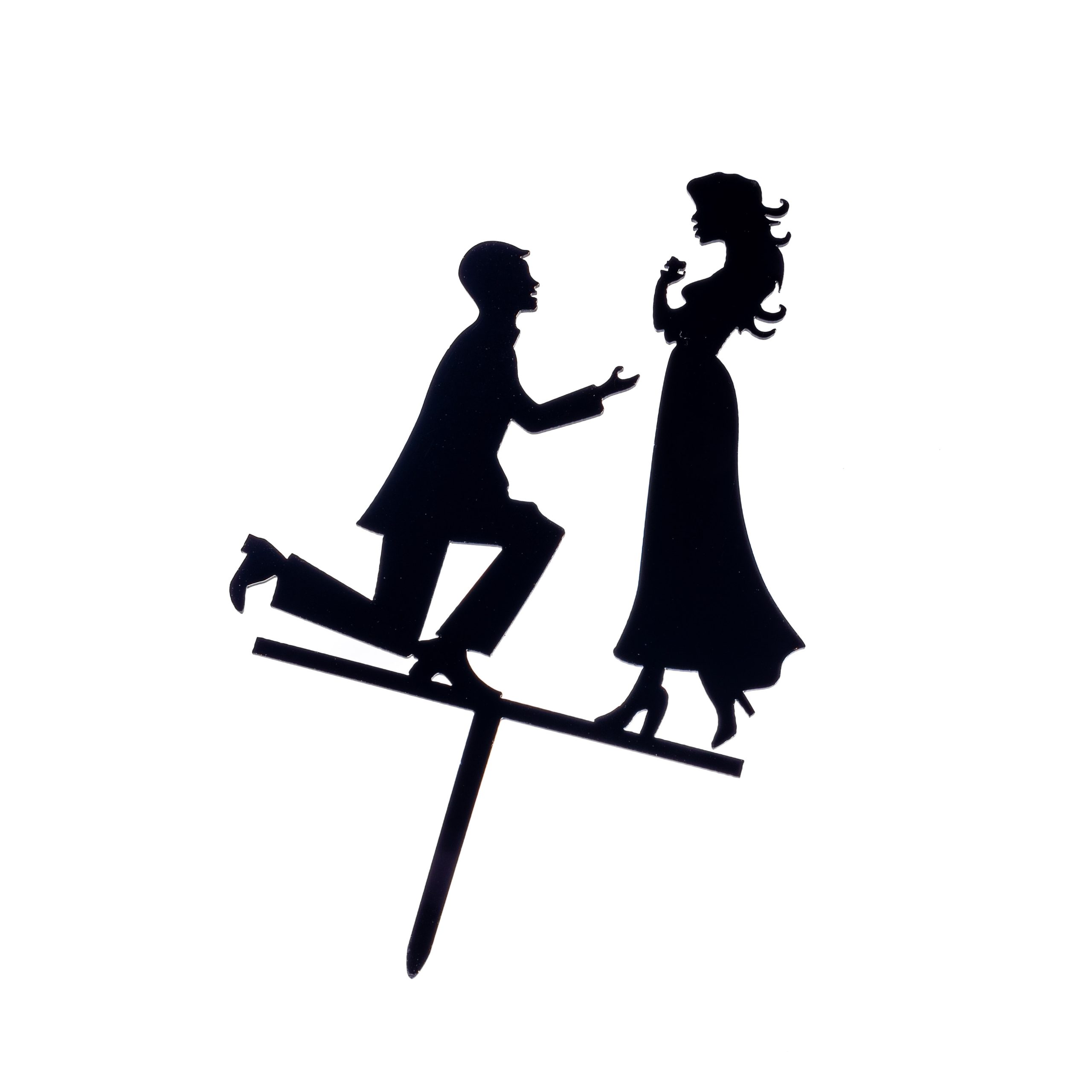 Topper tort , do you marry me? , negru , 11x13 cm