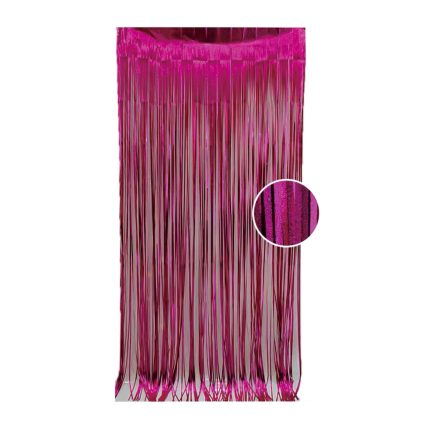 Perdea din folie metalizata , roz fucsia , 2m x 1m