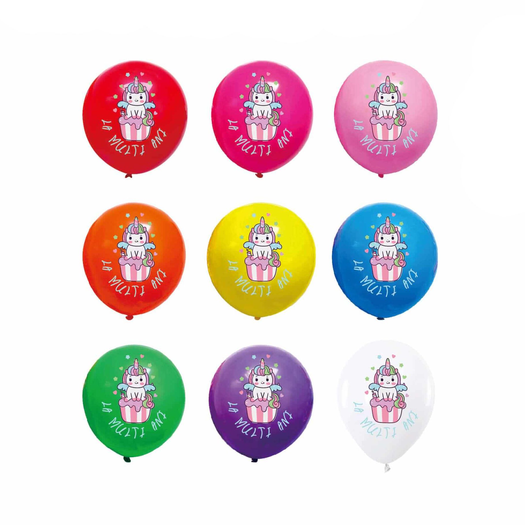 Set 20 baloane latex imprimeu unicorn , 30 cm model 2
