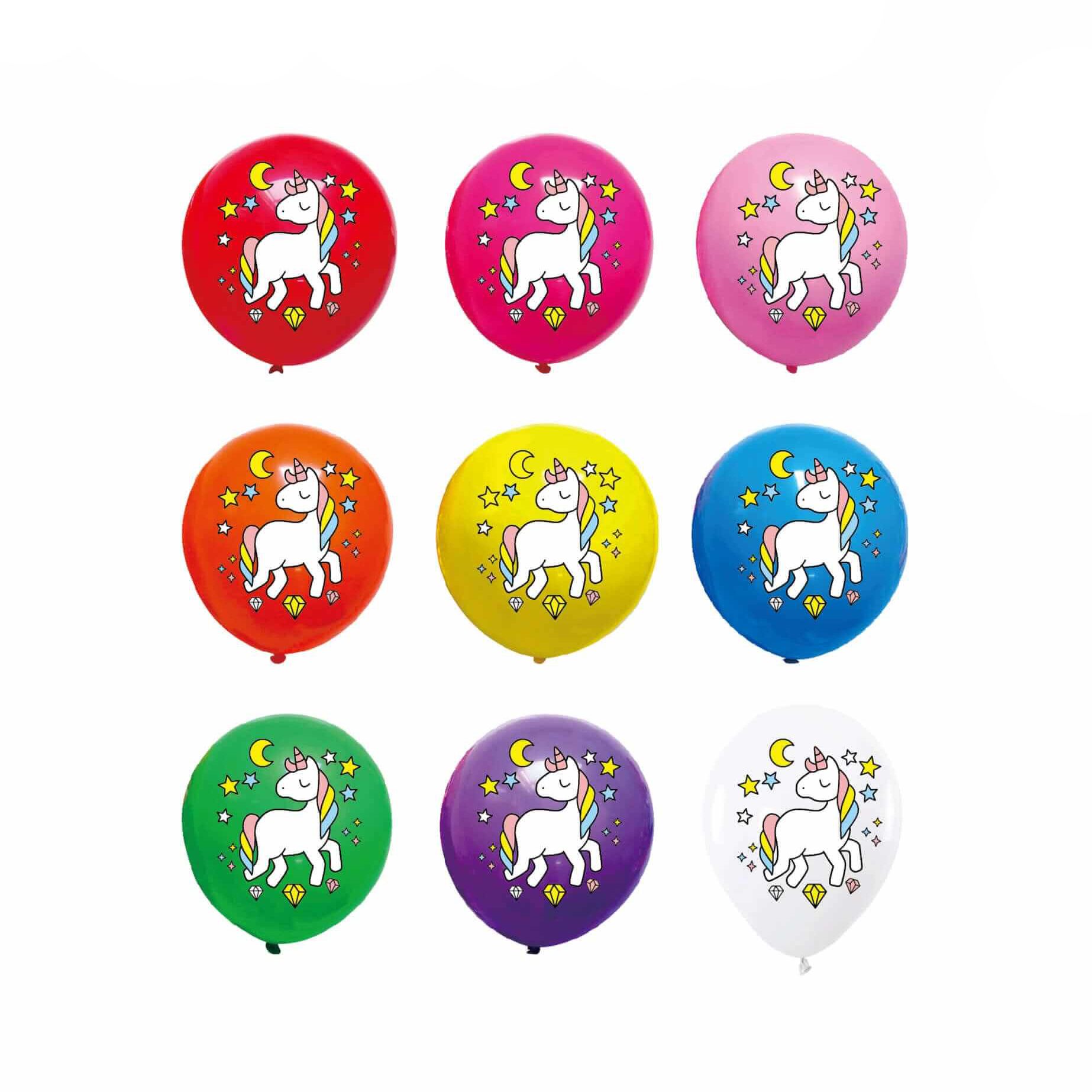 Set 20 baloane latex imprimeu unicorn , 30 cm model 3
