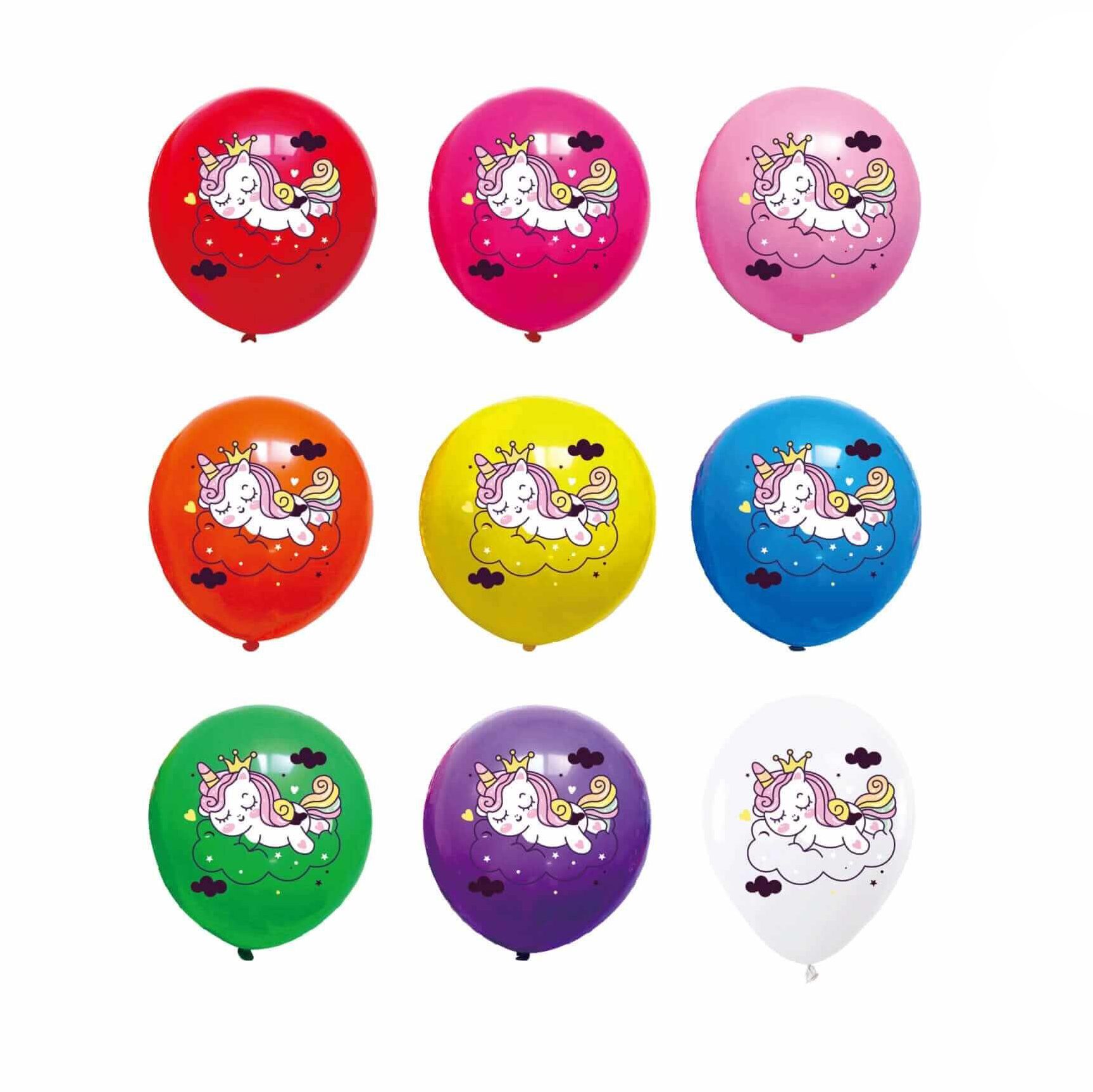 Set 20 baloane latex imprimeu unicorn , 30 cm model 4