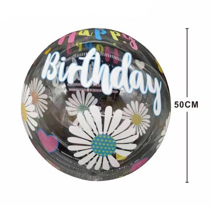 Set baloane bobo din poliuretan imprimeu flori , 50 cm