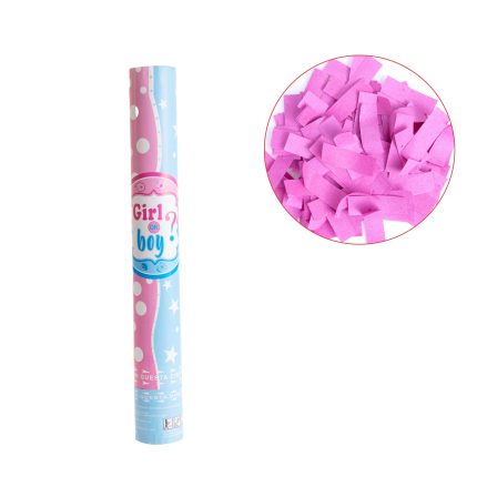 Tun confeti Gender reveal fetita , roz , 40 cm