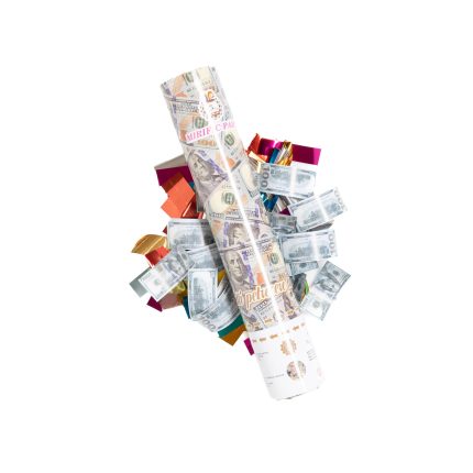 Tun confetti , bancnote dolari , 30 cm