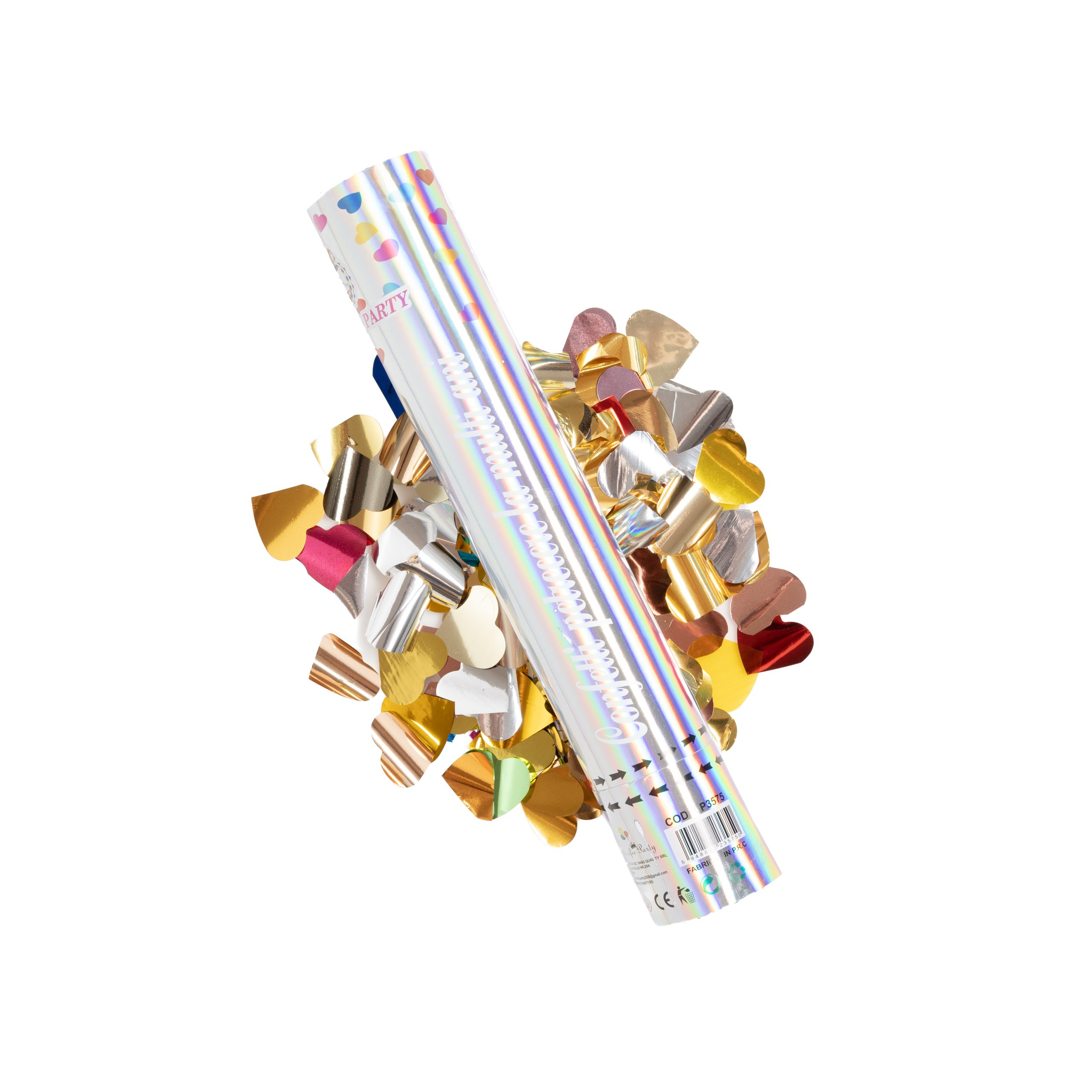 Tun confetti , inimi multicolor , 30 cm