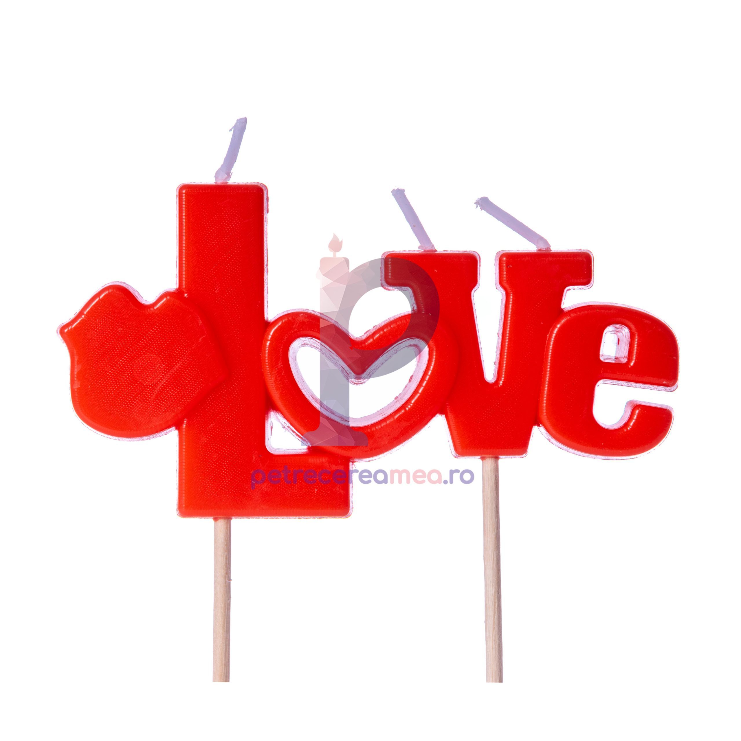 Lumanare Love , rosu