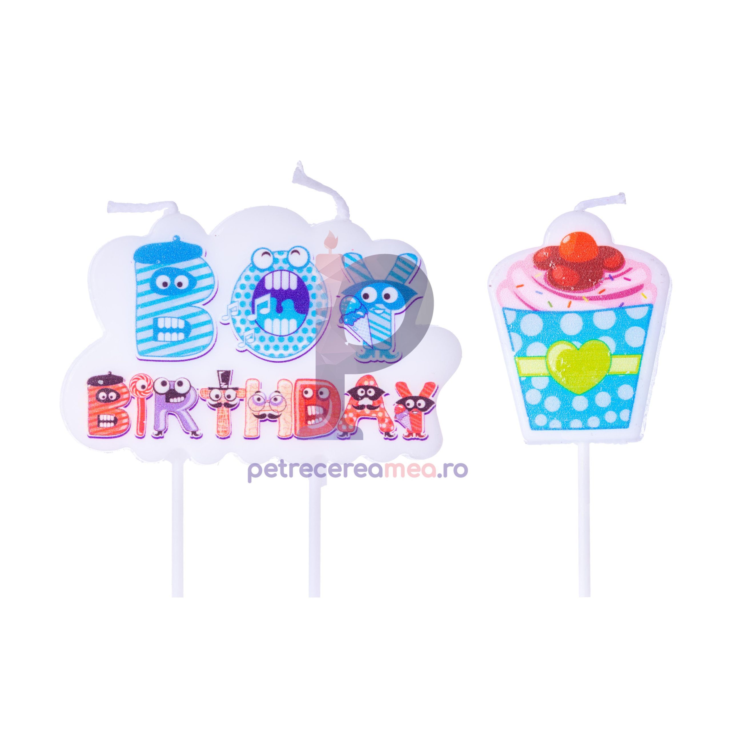 Set 2 lumanari BOY Birthday , albastru