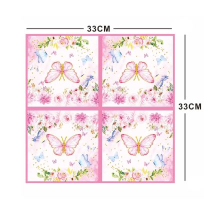 Set 20 servetele , fluturi , 33x33 cm