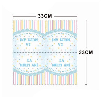 Set 20 servetele , la multi ani albastru , 33x33 cm model 3