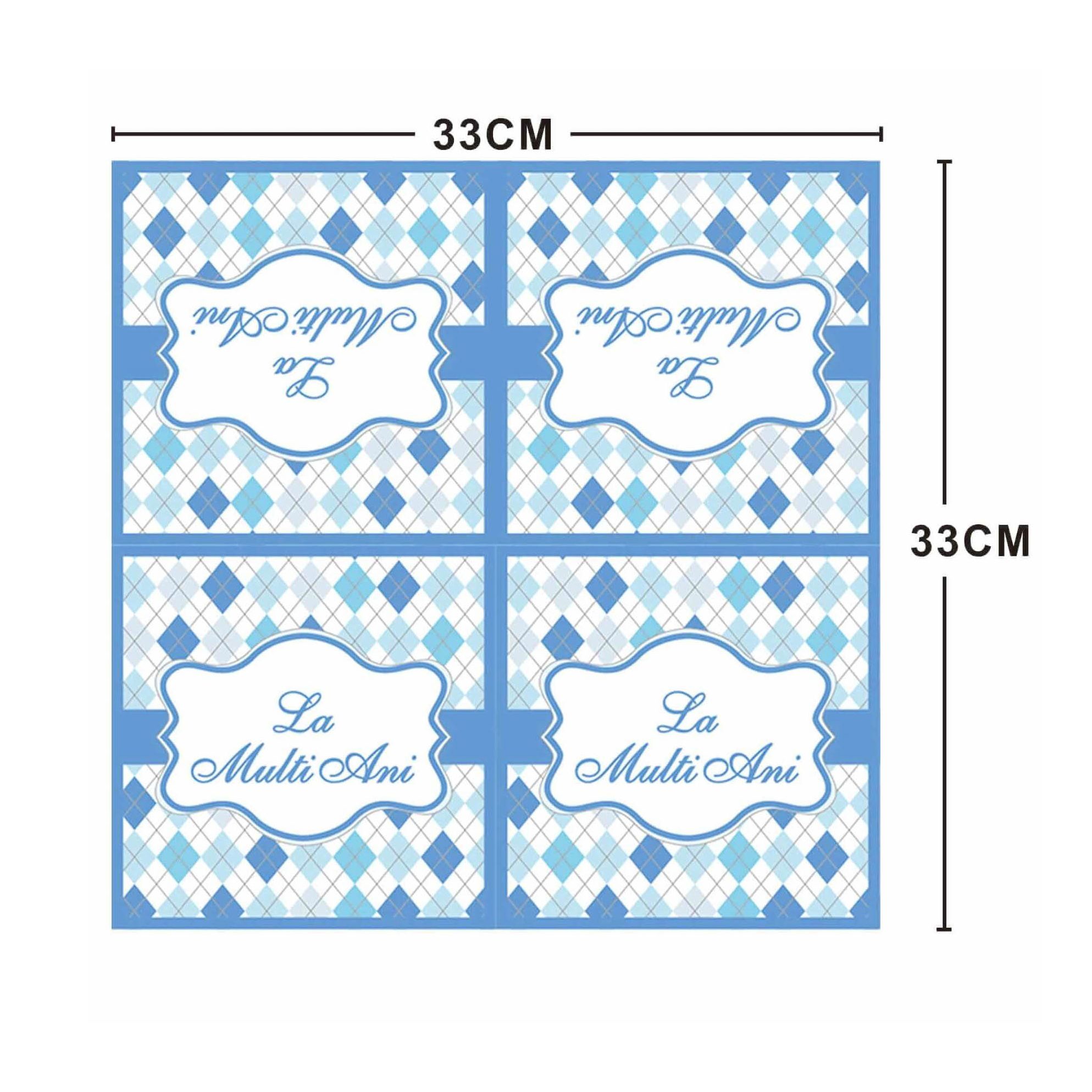 Set 20 servetele , la multi ani albastru , 33x33 cm