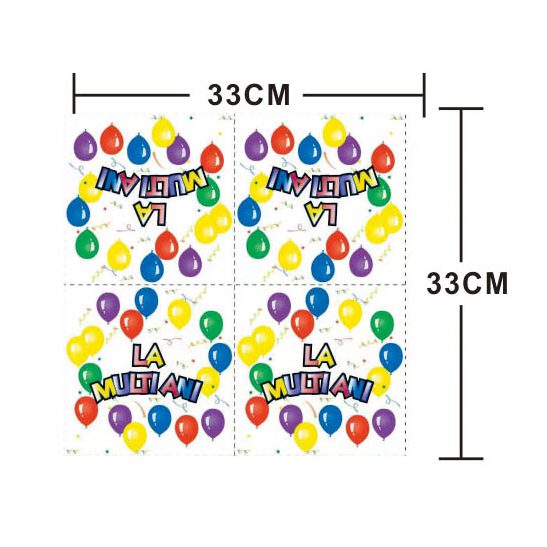 Set 20 servetele , la multi ani baloane , 33x33 cm model 2