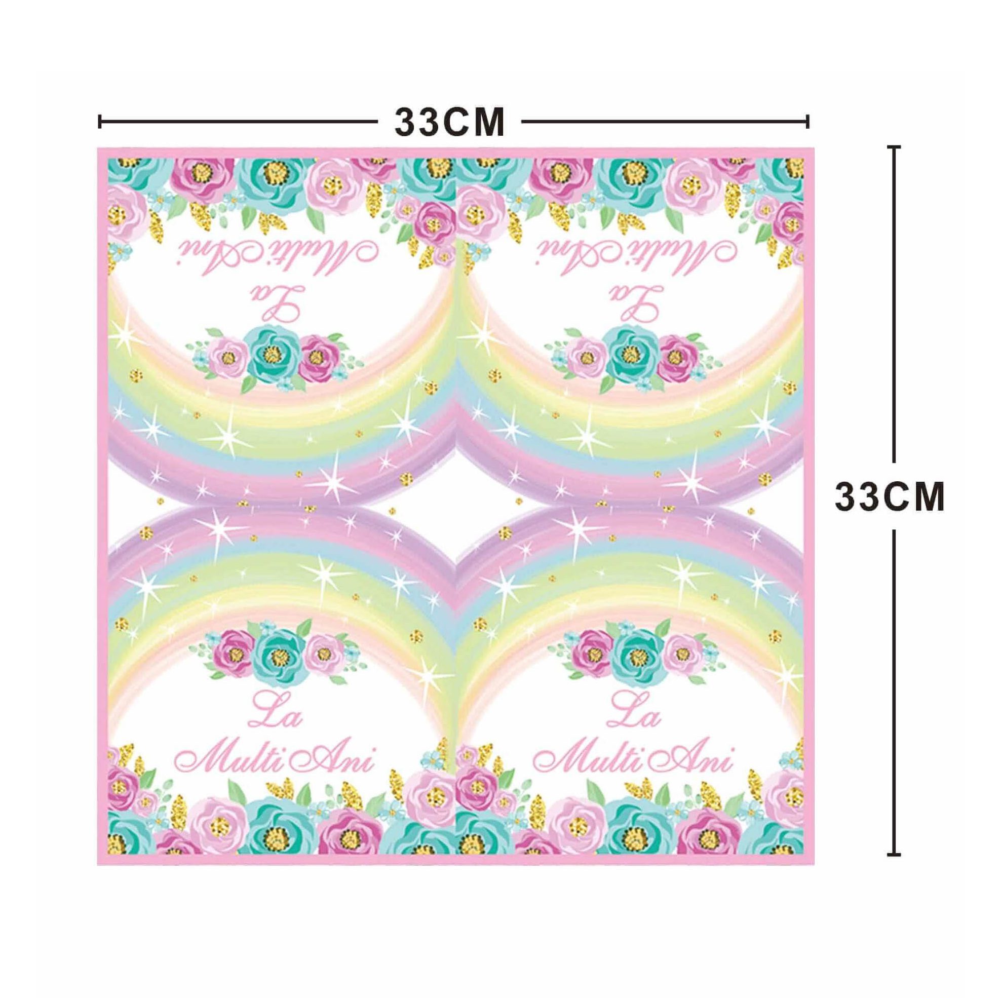 Set 20 servetele , la multi curcubeu , 33x33 cm