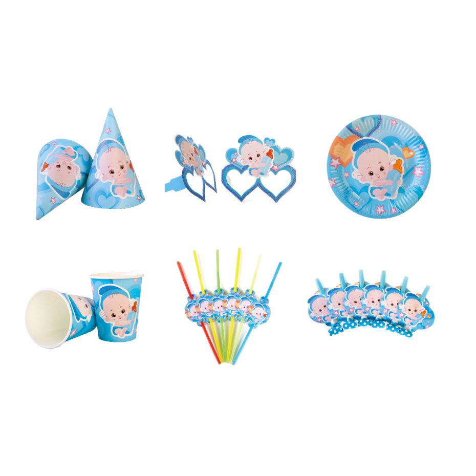 Set 36 accesorii pentru petrecerea copiilor, tematica Baby Boy