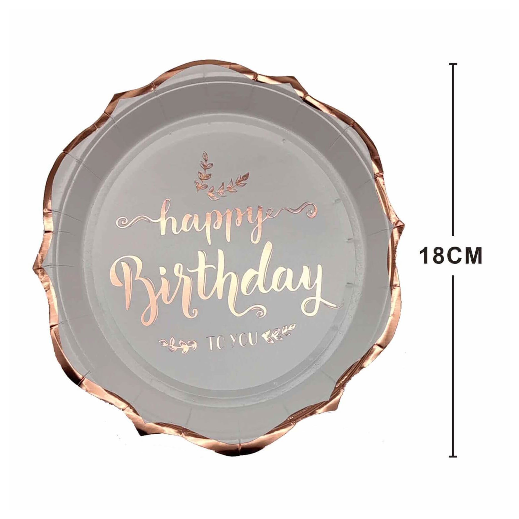 Set 8 farfurii din carton , Happy Birthday To You , 18 cm