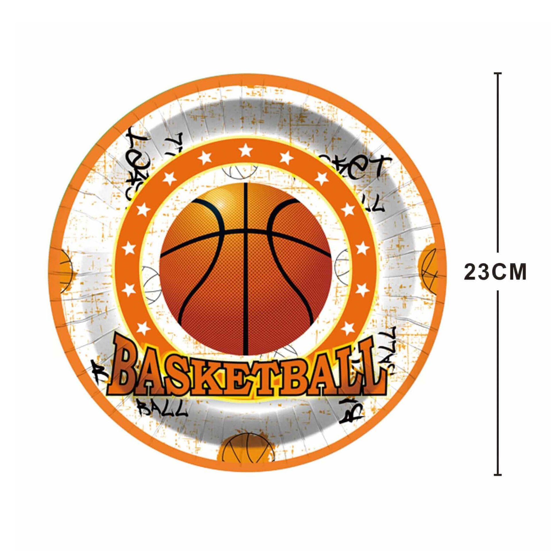Set 8 farfurii din carton , basketball , 23 cm