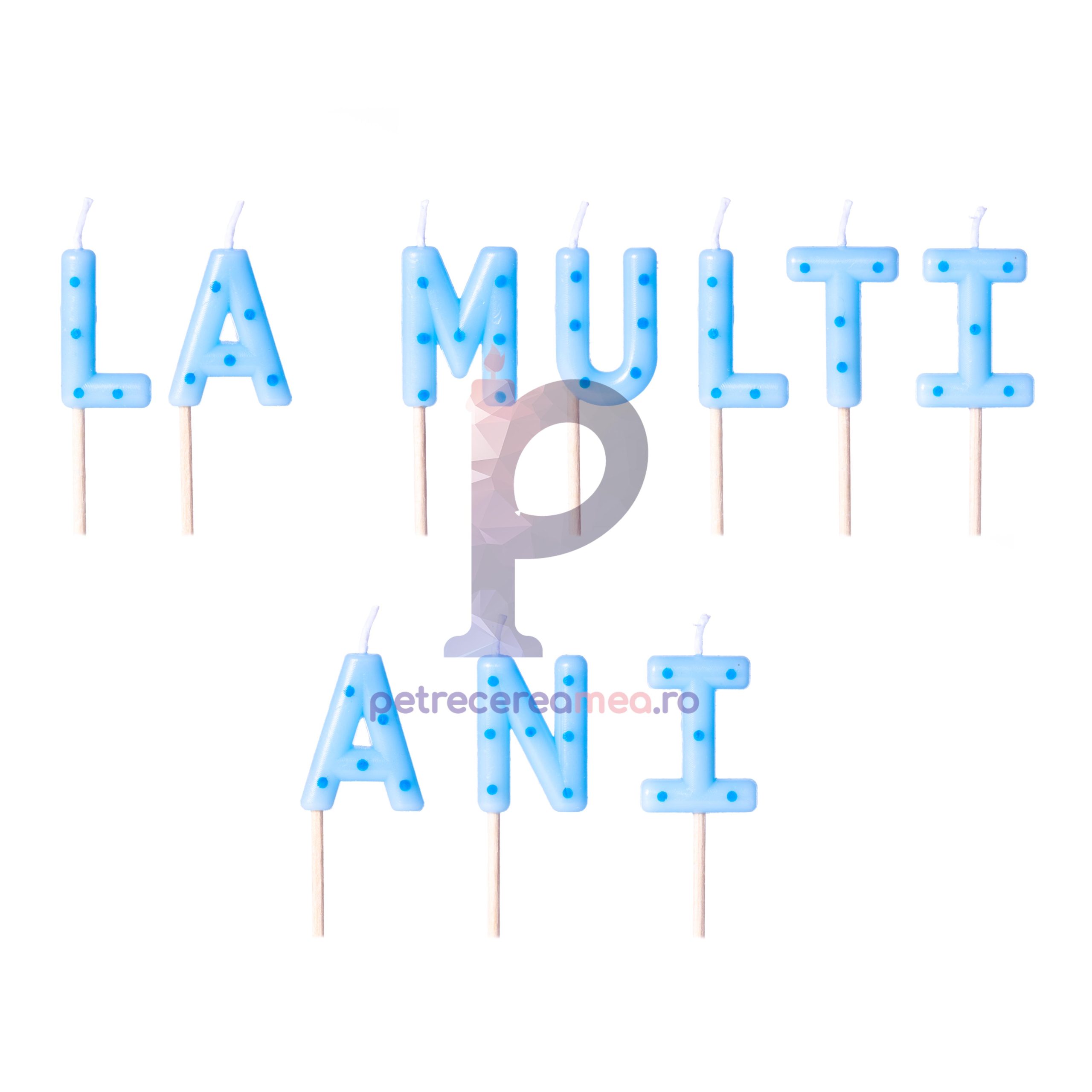 Set lumanari , la multi ani , albastru