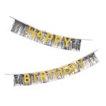 Ghirlanda Happy Birthday , argintiu , 3m