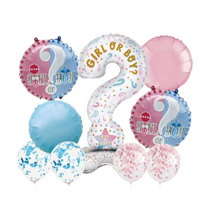 Set 9 baloane latex si metalizate , gender reveal