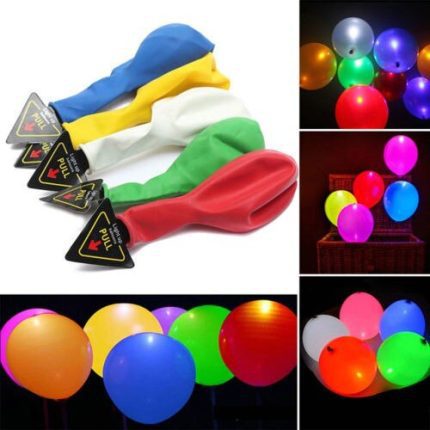 set 5 baloane cu led , multicolor , 25 cm