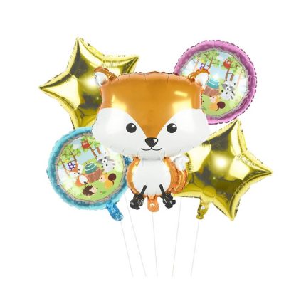 set 5 baloane metalizate , figurina vulpe