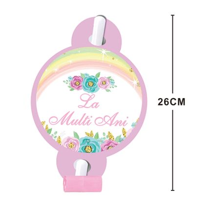 Set 8 suflatori curcubeu , la multi ani , multicolor