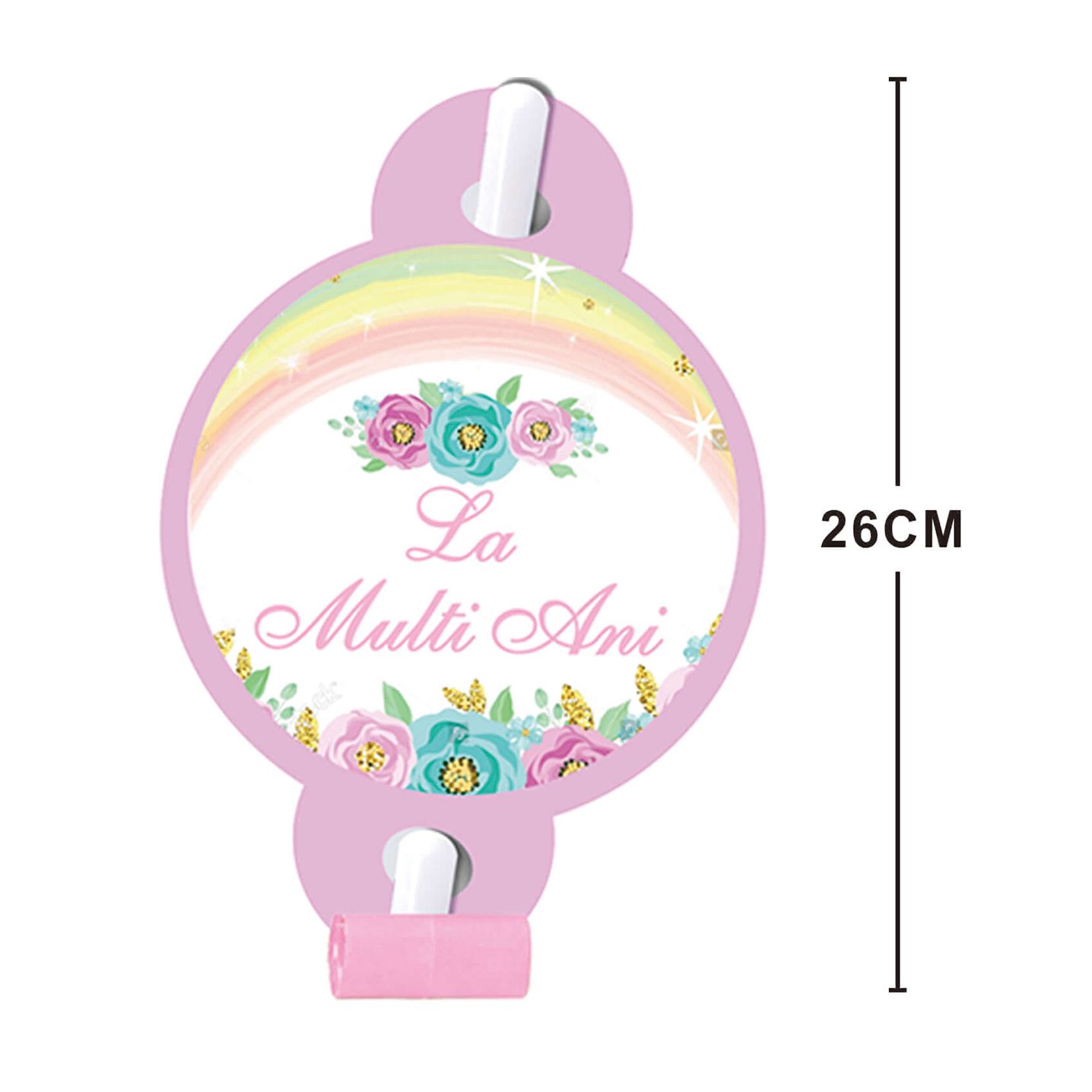 Set 8 suflatori curcubeu , la multi ani , multicolor