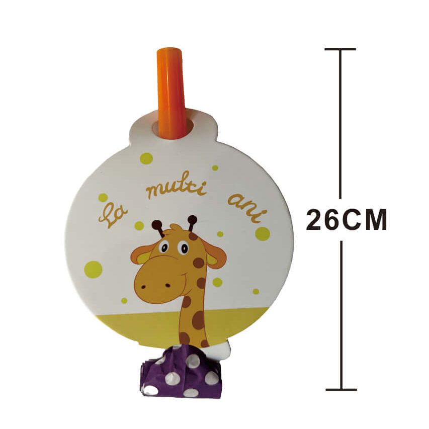 Set 8 suflatori girafa , la multi ani , multicolor