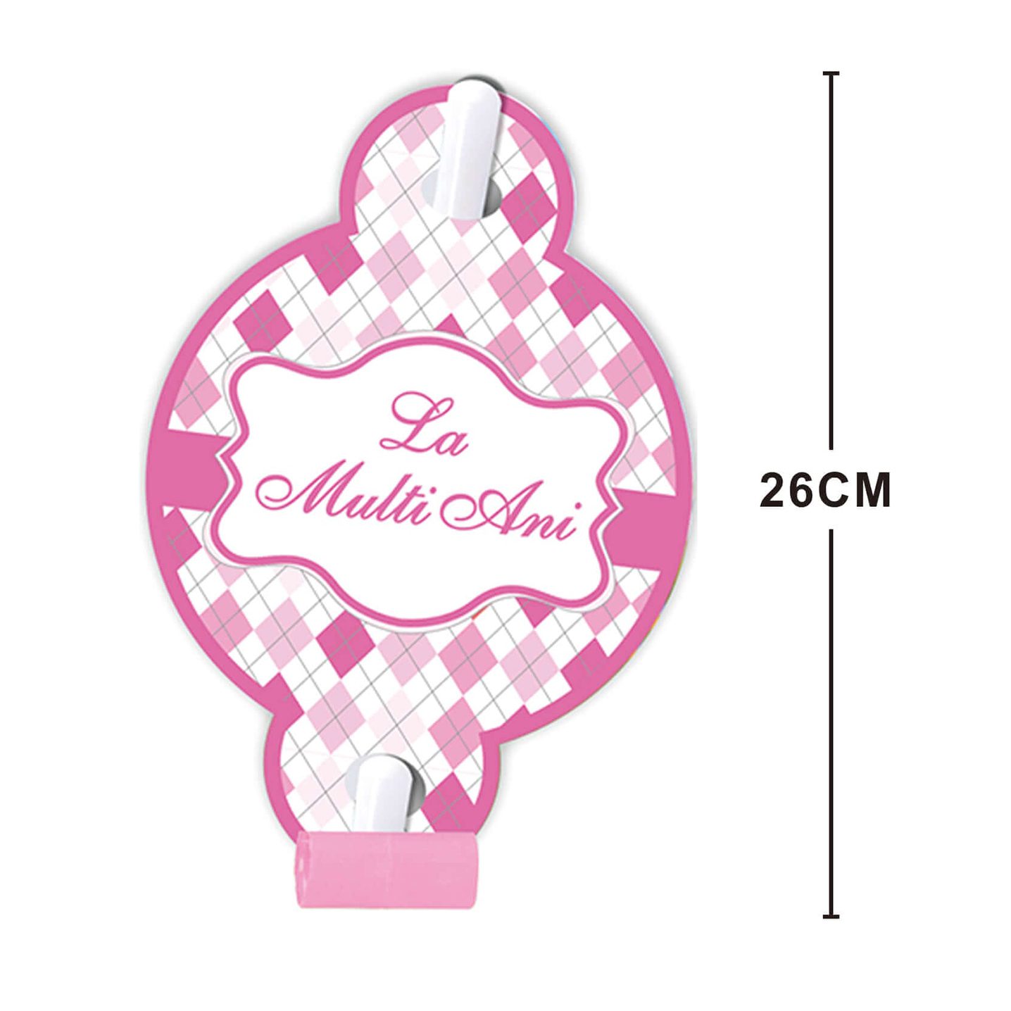 Set 8 suflatori la multi ani roz , multicolor