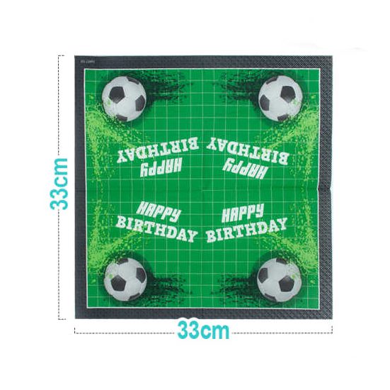 Set 10 servetele , fotbal , 33×33 cm