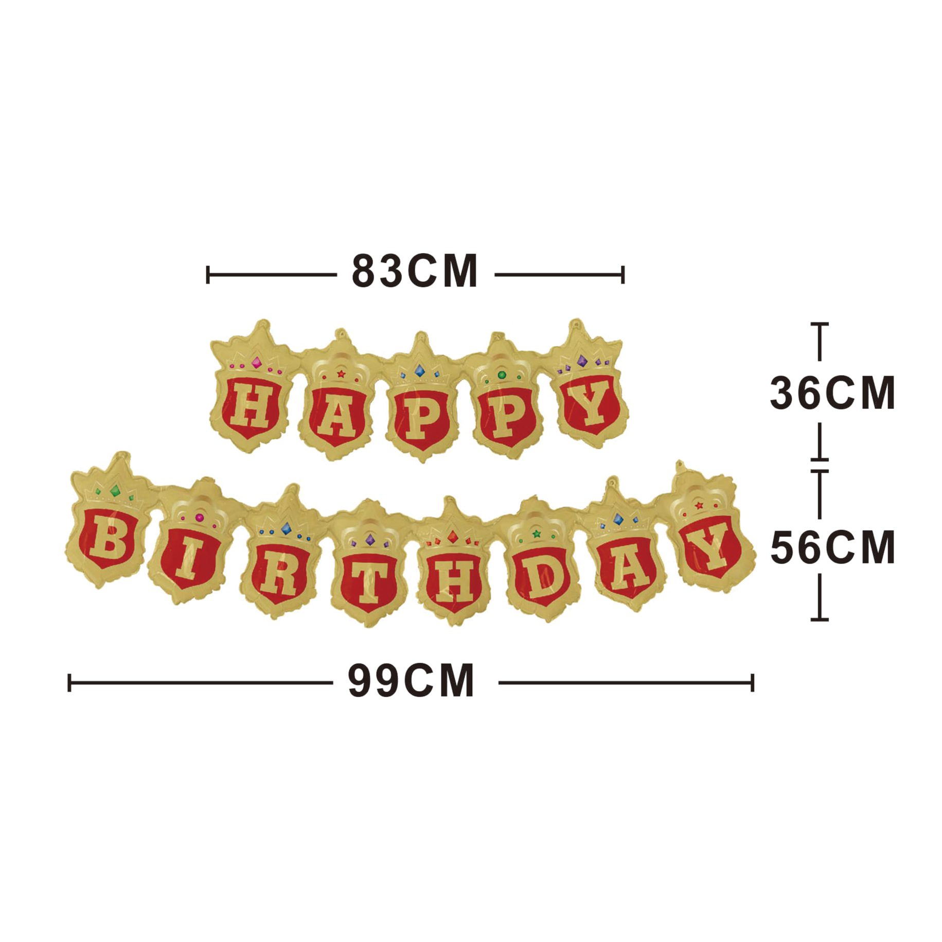 Ghirlanda Happy Birthday din baloane , rosu , 99cm