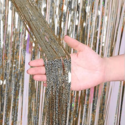 Perdea din folie metalizata , auriu regal , 2m x 1m