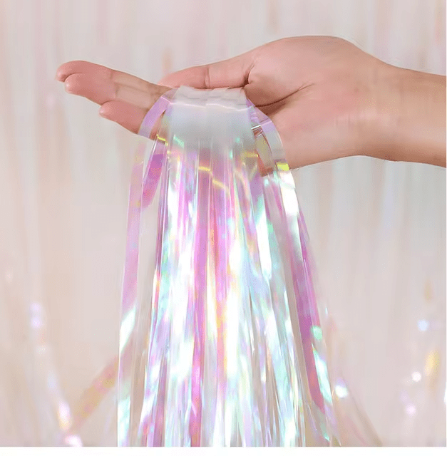 Perdea din folie lucioasa , alb , 2m x 1m