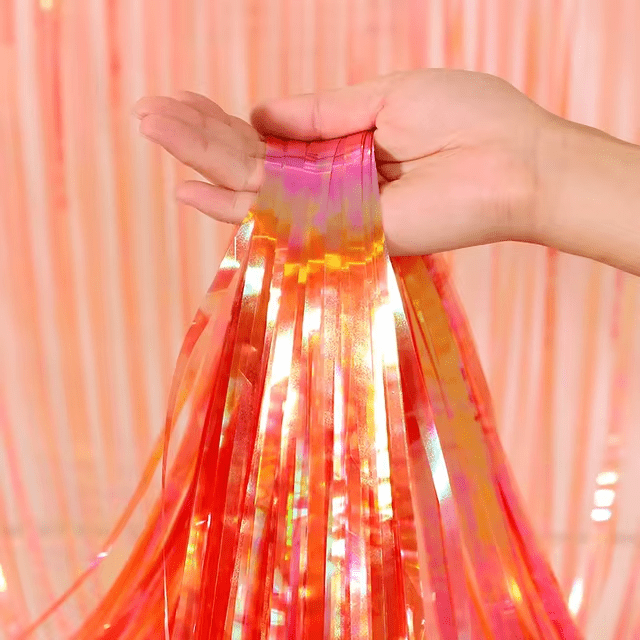 Perdea din folie lucioasa , piersica , 2m x 1m