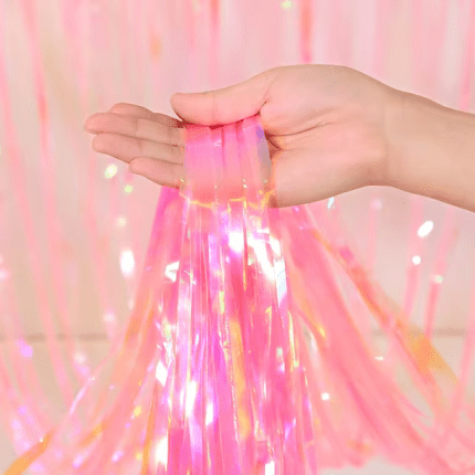 Perdea din folie lucioasa , roz , 2m x 1m