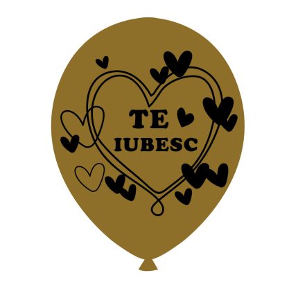 Set 20 baloane , imprimeu Te iubesc , auriu , 30 cm