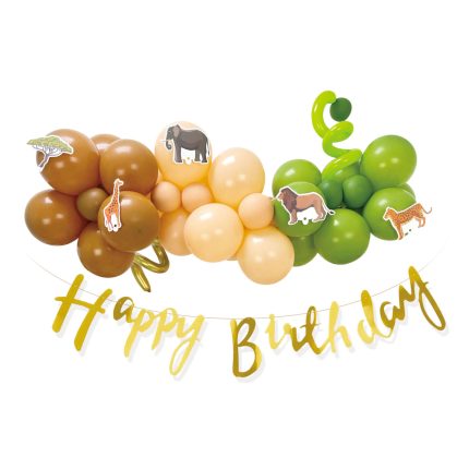 Set 40 baloane tip ghirlanda aniversare , Happy Birthday , multicolor