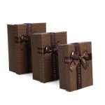 Set 3 cutii dreptunghiulare , maro