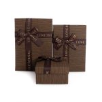 Set 3 cutii dreptunghiulare , maro