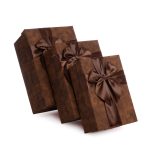 Set 3 cutii dreptunghiulare , maro