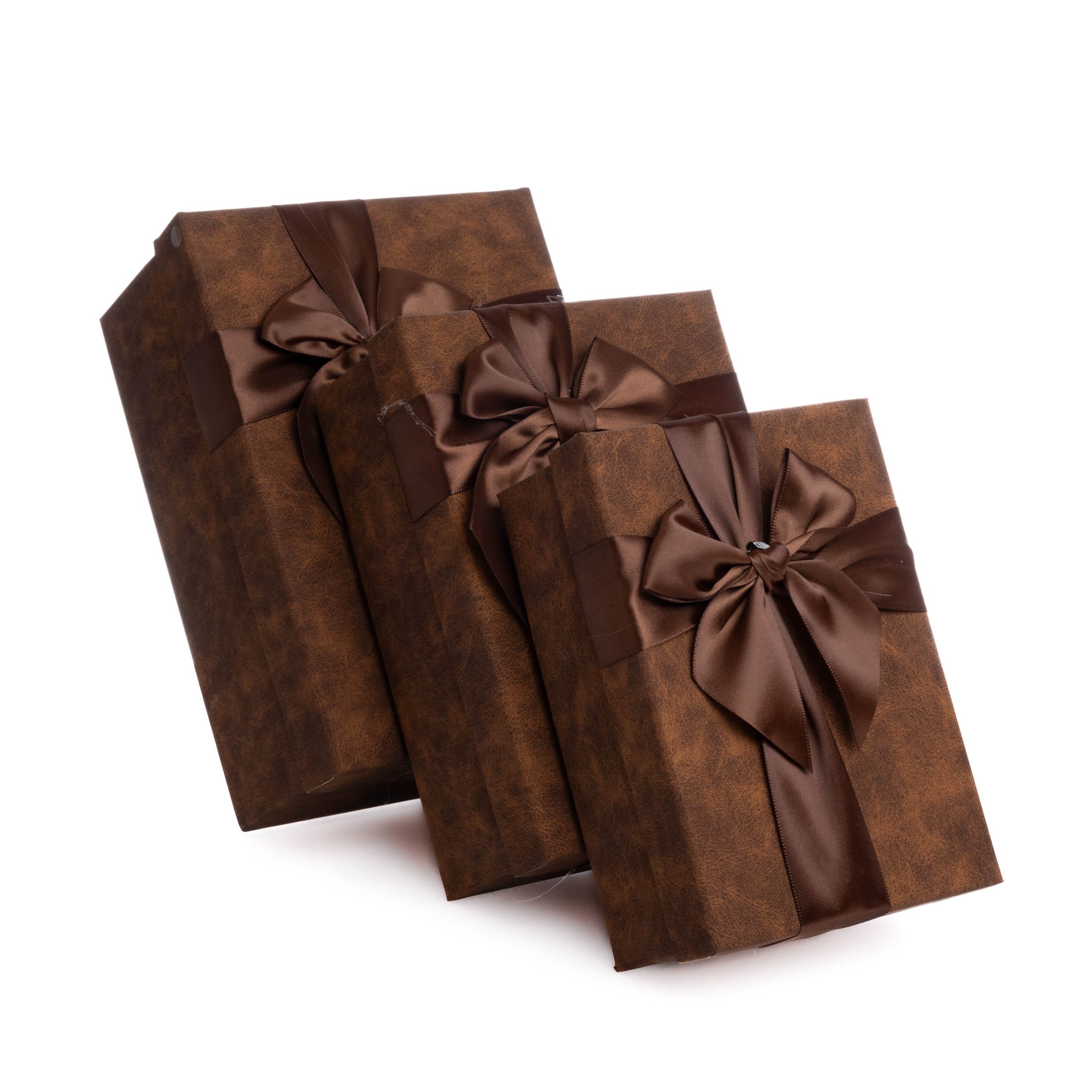 Set 3 cutii dreptunghiulare , maro