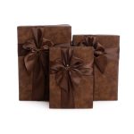 Set 3 cutii dreptunghiulare , maro