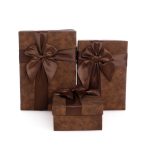 Set 3 cutii dreptunghiulare , maro