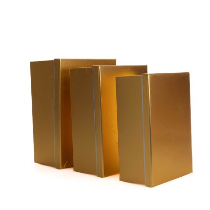 Set 3 cutii forma dreptunghiulare , auriu