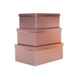 Set 3 cutii forma dreptunghiulare , rose gold