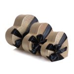 Set 3 cutii forma inima cu sclipici , auriu