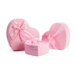 Set 3 cutii forma inima , roz