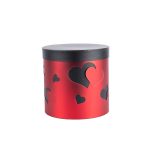 Set 3 cutii rotunde cu inimi , rosu & negru - 2