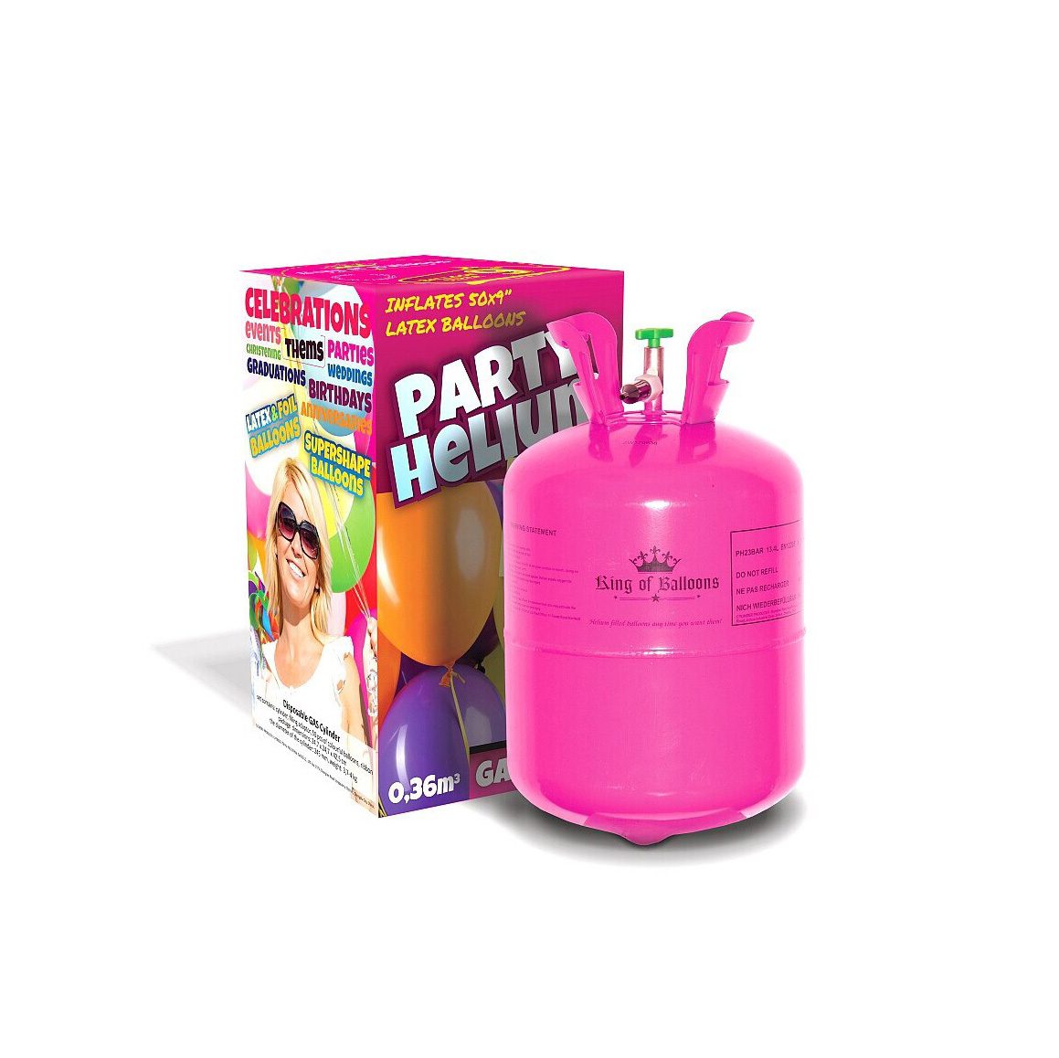 Butelie heliu pentru 30 de baloane