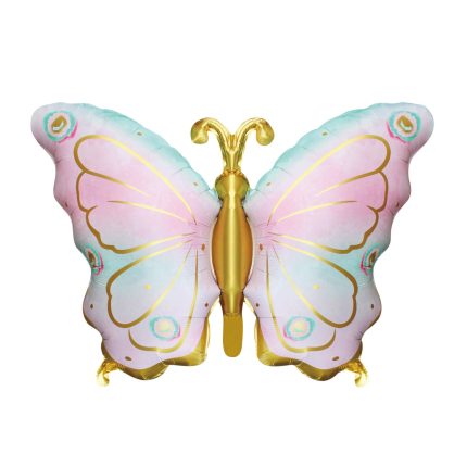 Balon folie metalizata fluture roz 79×53 cm